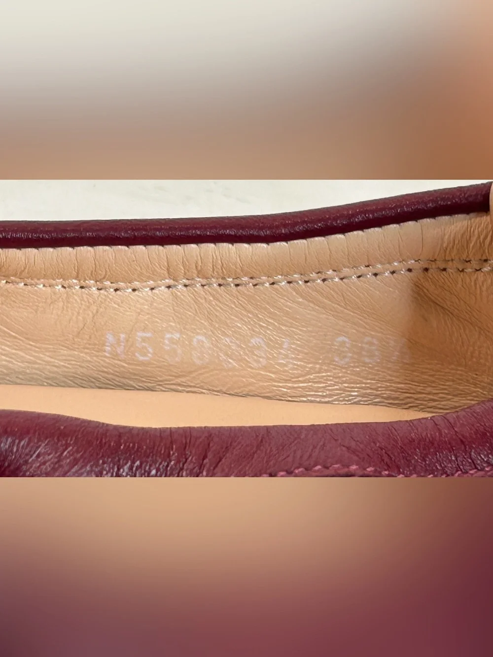 AGL Monika Cap Toe Ballet Flat in Burgundy Leather size 38.5 / 8.5